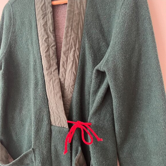 Topo Designs Wool Blend Global Wrap Sweater Green Women's Size Small - Picture 4 of 10